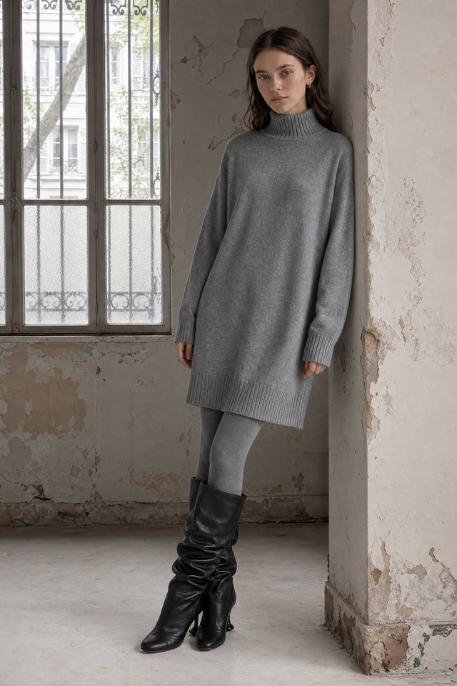 Long pullover viscose blend 2068 | Dark Grey