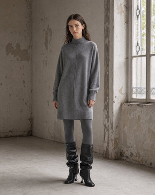 Long pullover viscose blend 2068 | Dark Grey