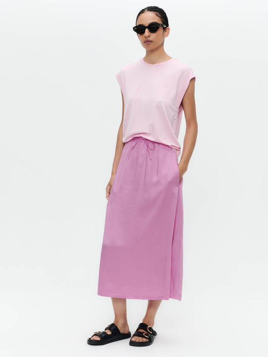 Ina shiny saten rayon viscose skirt