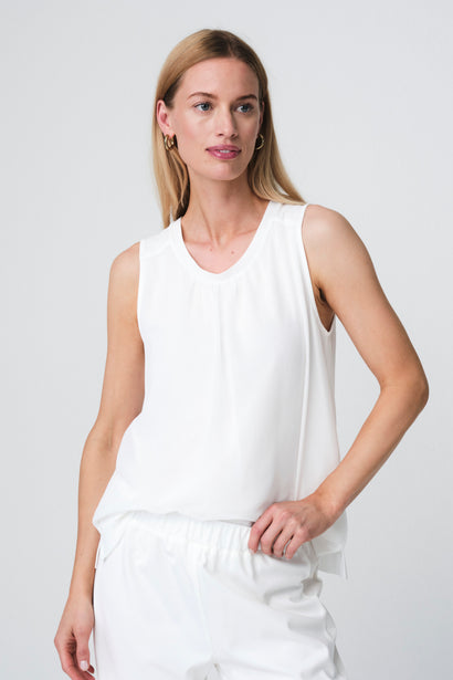 Gini viscose cotton top | Off White