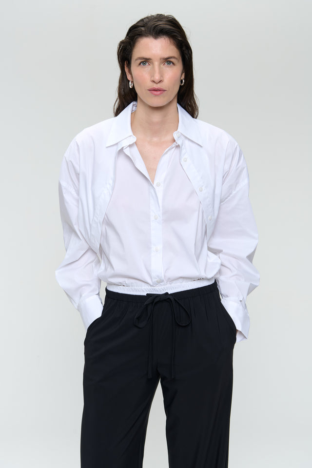 Look cotton poplin blouse | White