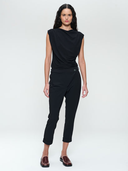 Nelly technisches Jersey-Top mit Stretchanteil | Schwarz