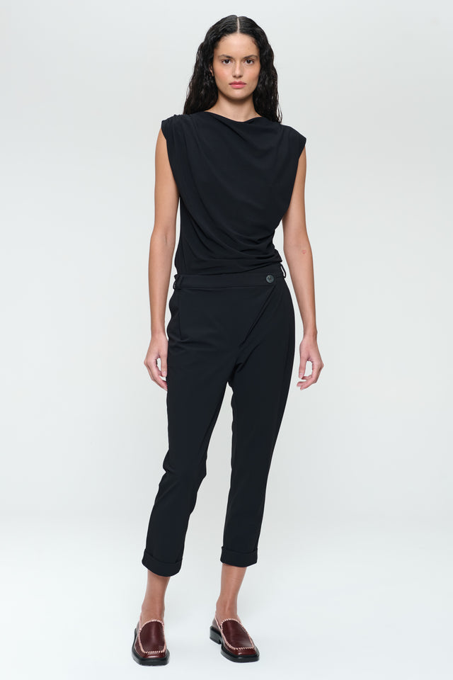 Nelly strech technical jersey top | Black