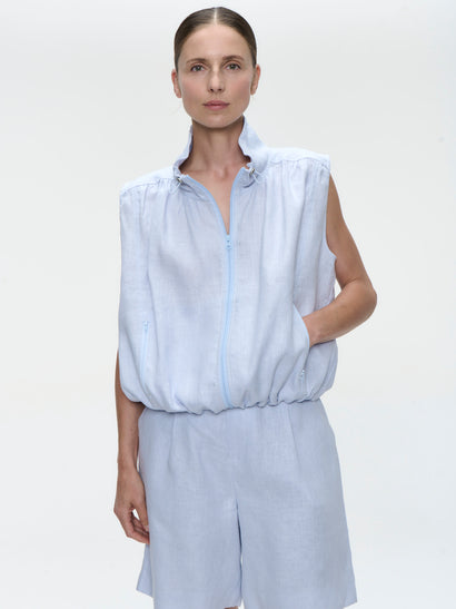 Gilet Rin in lino | Azzurro chiaro