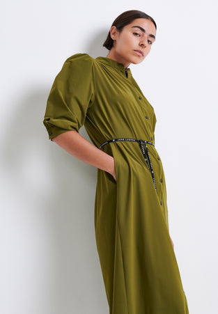 Steffi Dress Long Technical Jersey | Oliva green