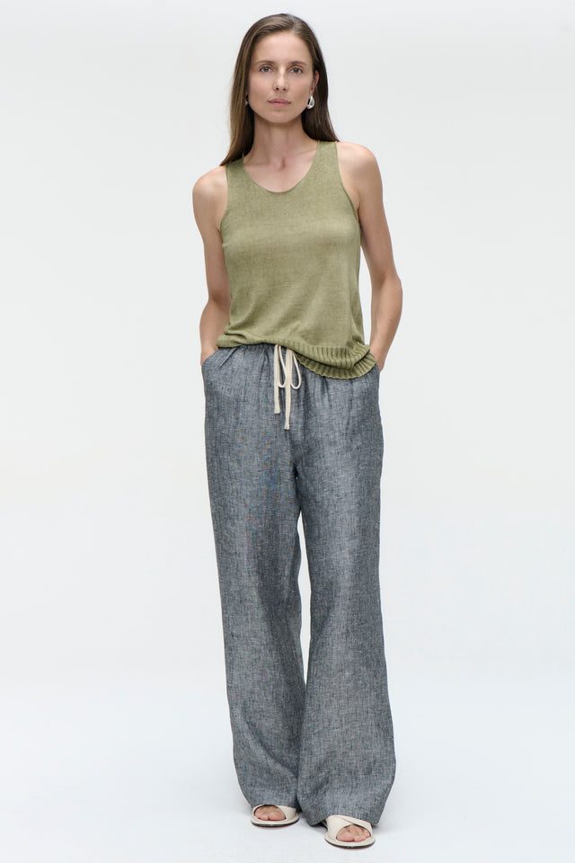 Folly linnen pants | Black Melange