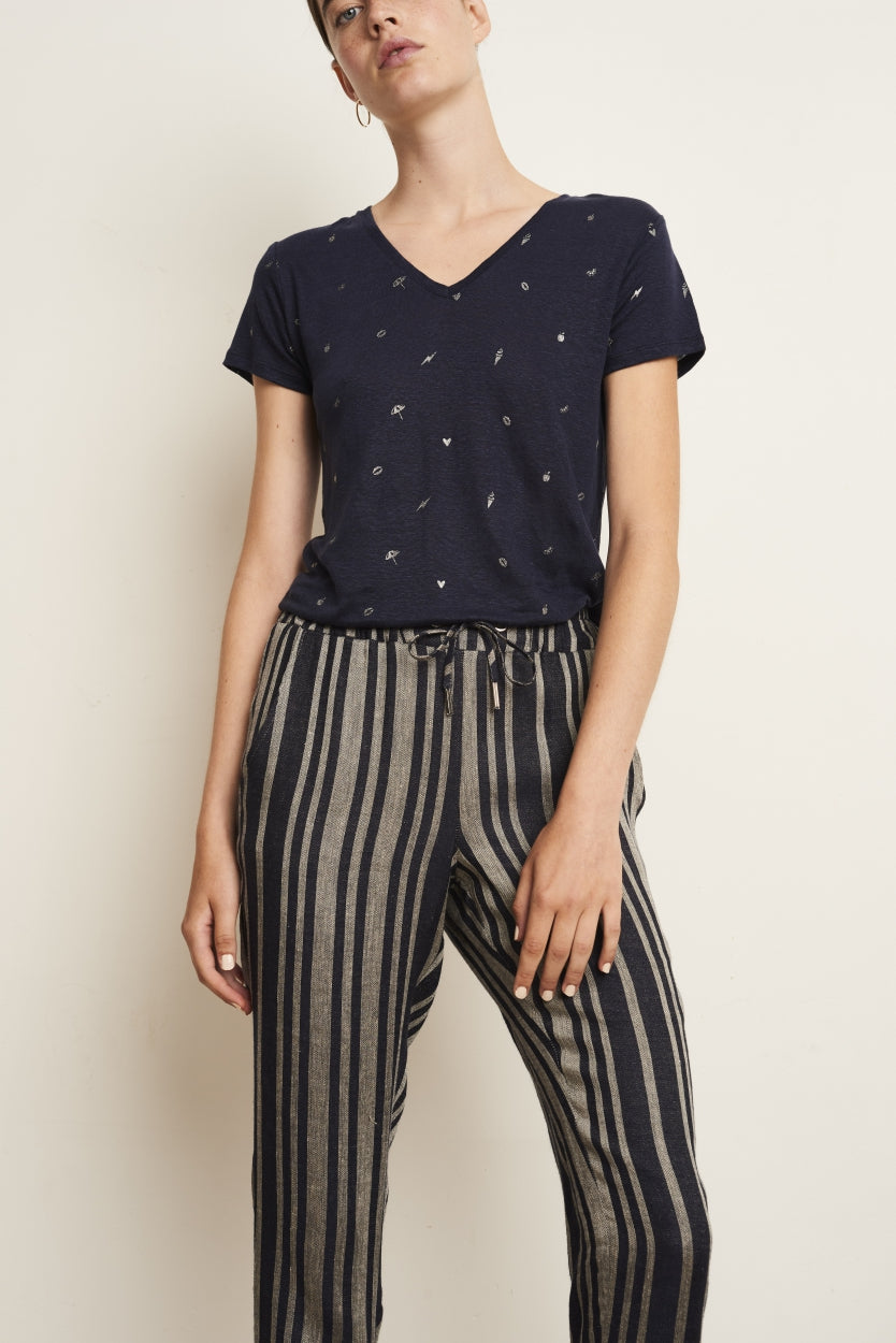 T shirt linen/2 | Blue