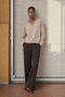 V-Hals Geverfd Viscose pullover NB2310 | Camel