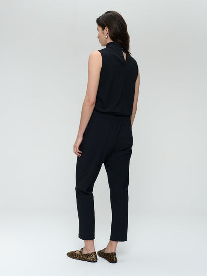 Naomi stretch technical jersey top | Black