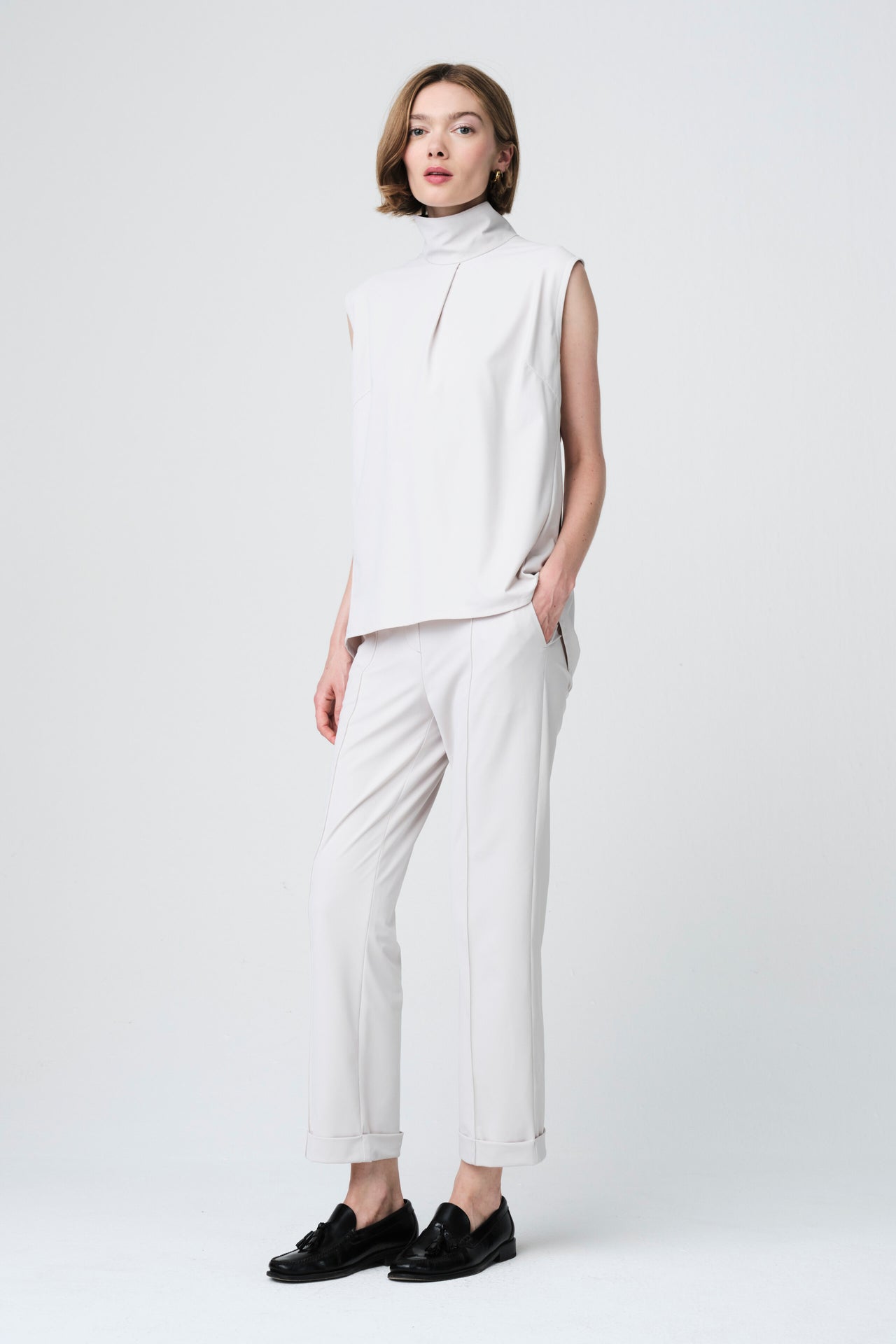 IrenaN structure technical jersey pants | Sand