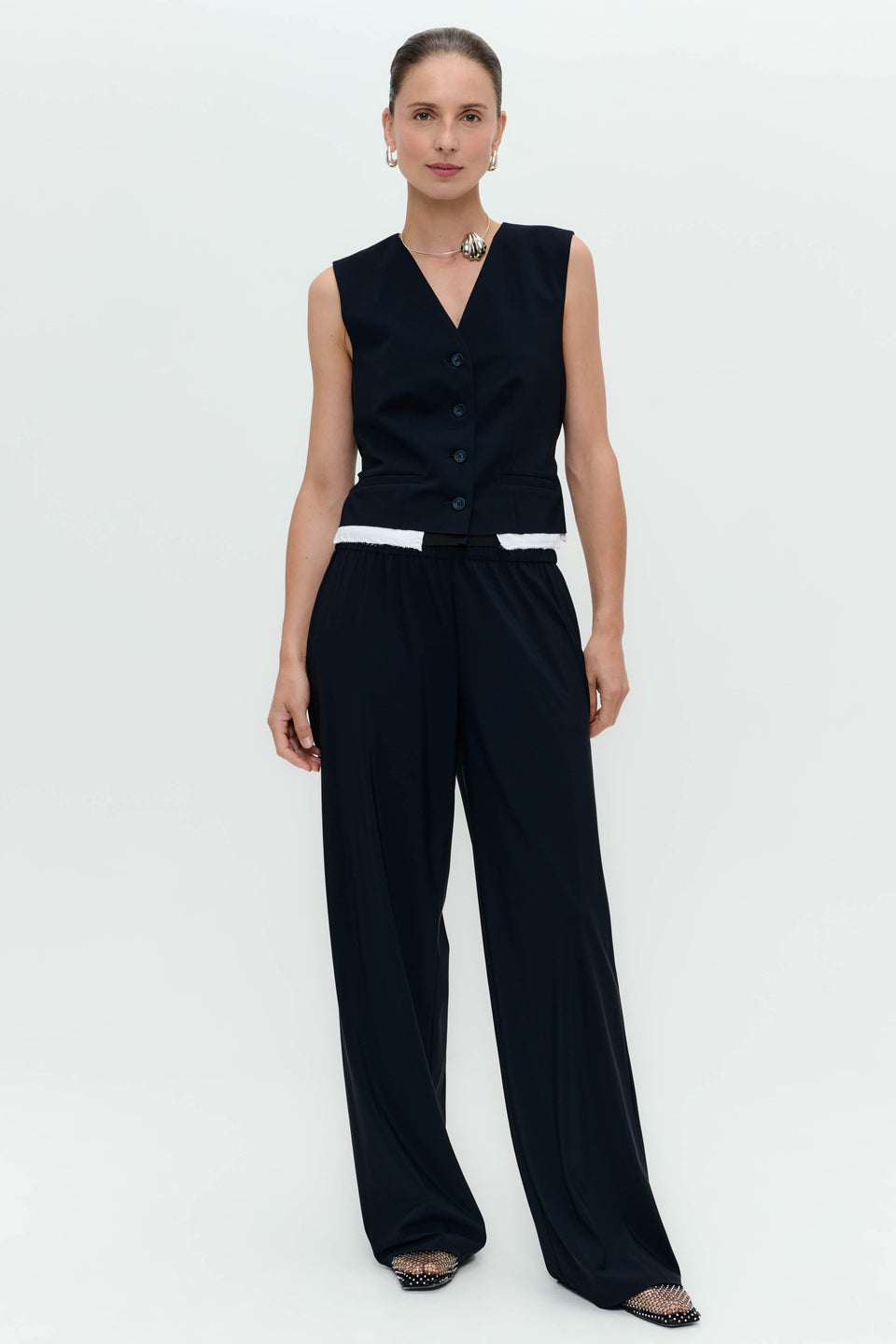 Kay stretch technical jersey vest | Blue
