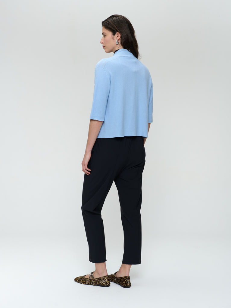 Seamless cotton cardigan 394 | Azzurro