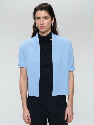 Seamless cotton cardigan 394 | Azzurro