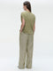 Folly linnen pants | Green Melange