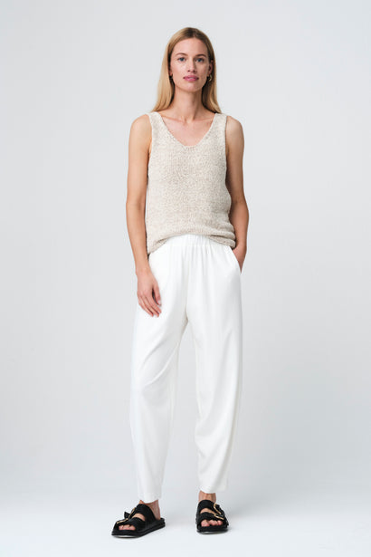 Fagiolo-Hose aus weichem Punto-Milano-Jersey | Panna