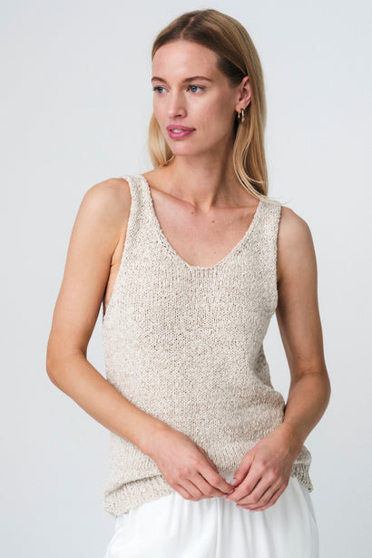 Top cotton E26119 | Beige