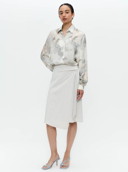 SisiN printed silk Viskose Bluse | Grey