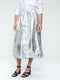 Maud silver shine foil skirt | Silver