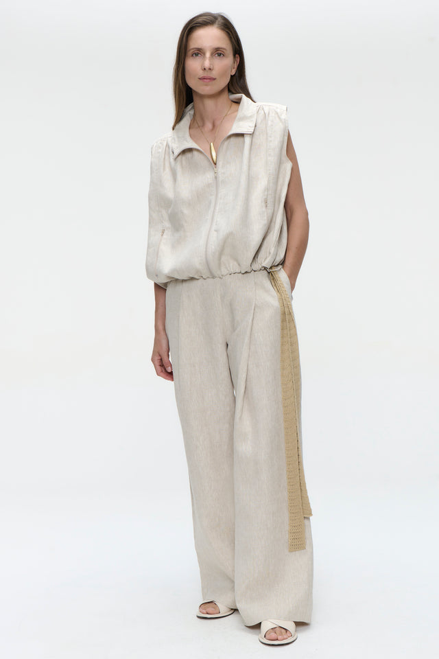 Rin linnen vest | Beige