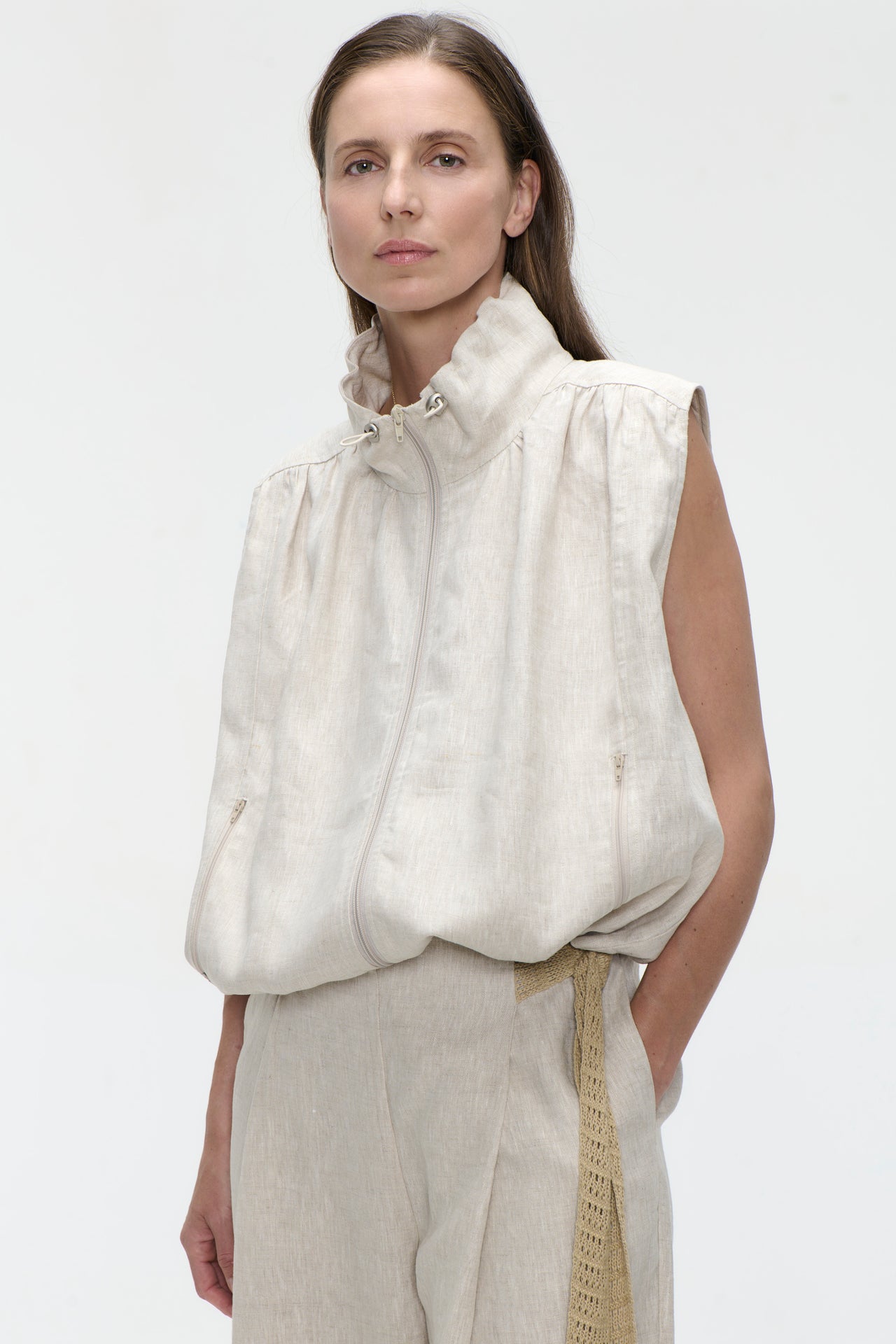 Rin linnen vest | Beige