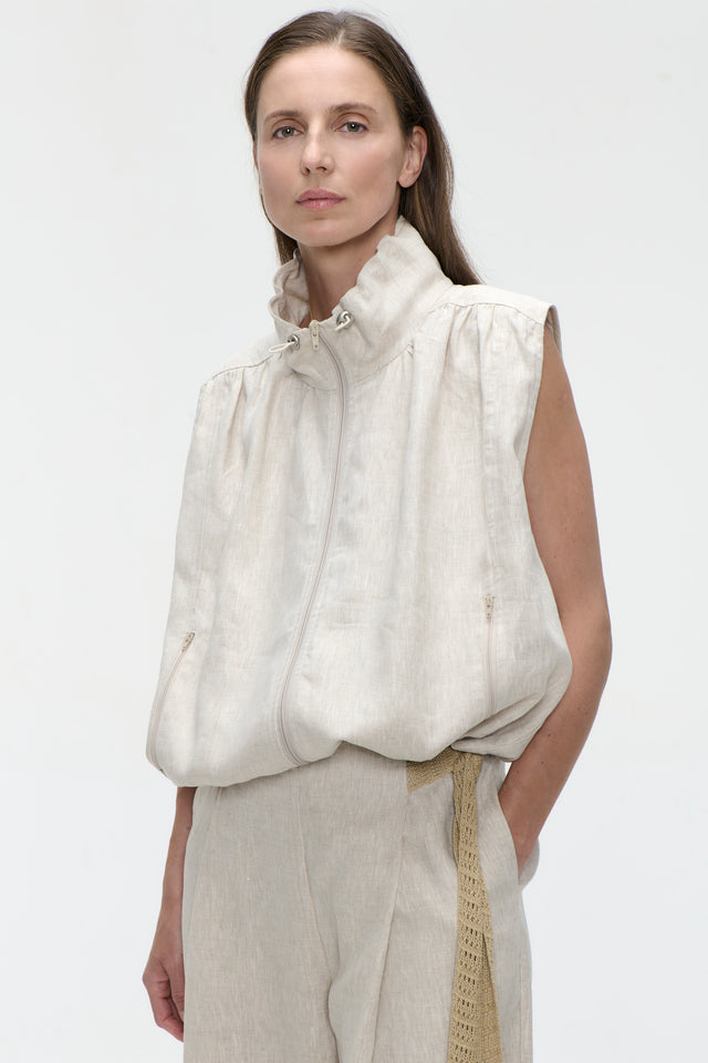 Rin linnen vest | Beige