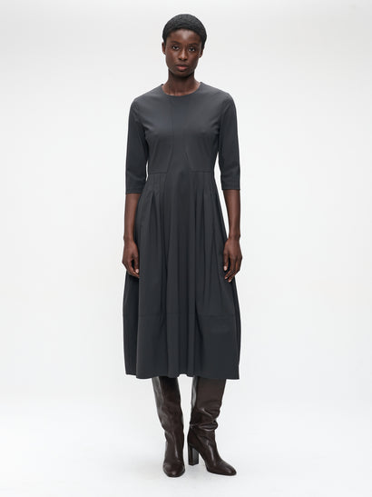 Heide tech jersey dress LS | Grey