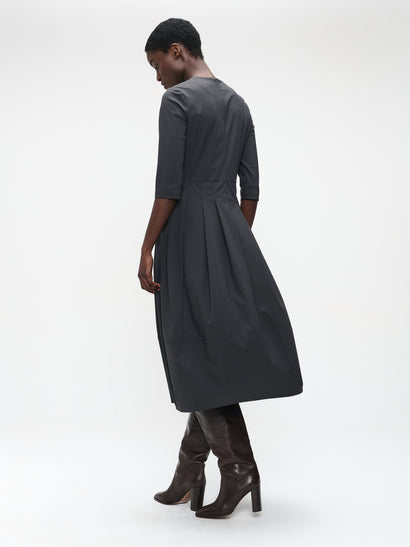 Heide tech jersey dress LS | Grey
