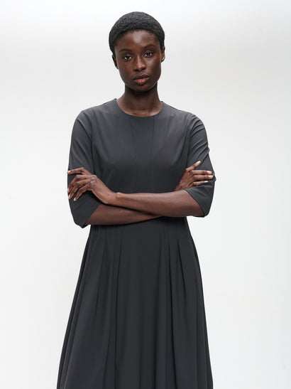 Heide tech jersey dress LS | Grey