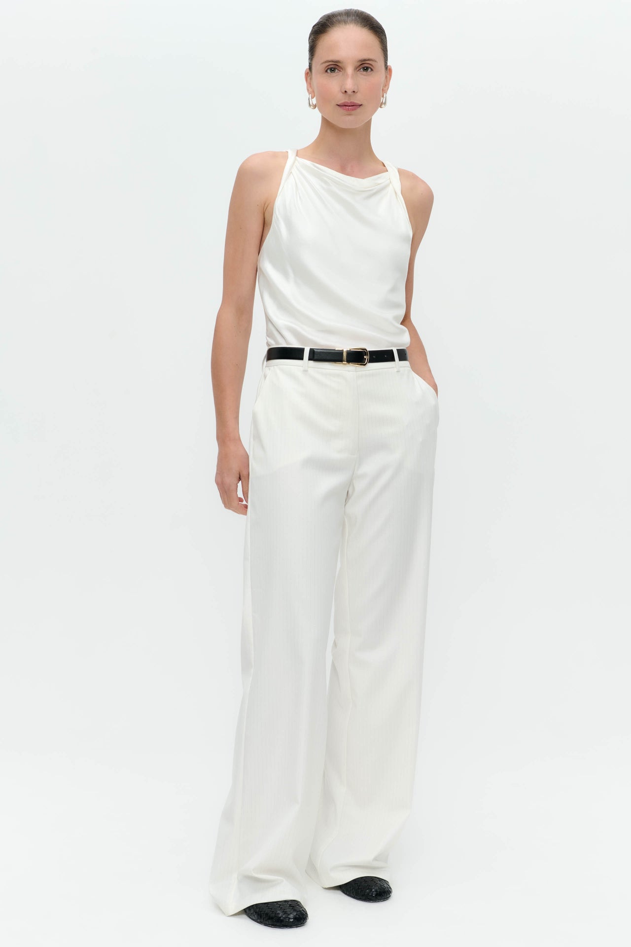 Yvette shiny line viscose pants | Off White