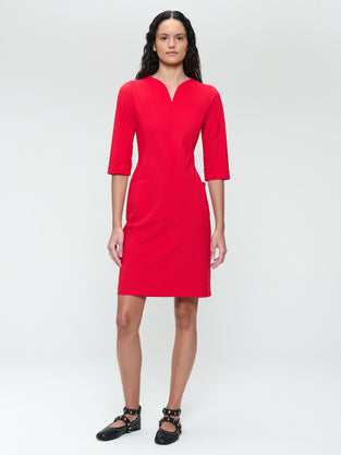 Martinas strech technical jersey dress | Red