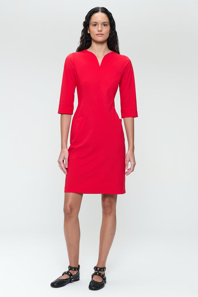 Martinas strech technical jersey dress | Red