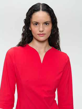 Martinas strech technical jersey dress | Red