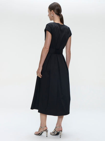 Langes Popeline-Kleid 2945 | Schwarz