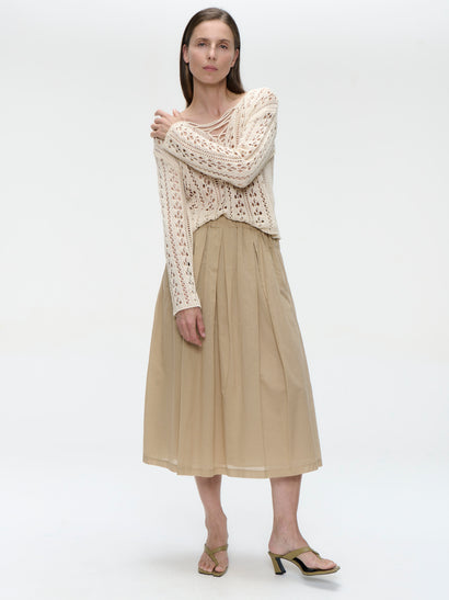 Gonna Alle in voile di cotone | Beige