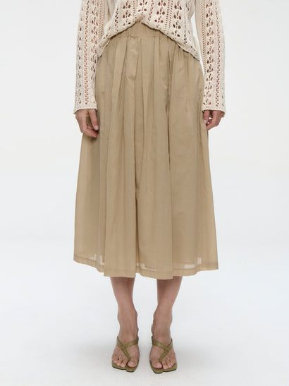 Gonna Alle in voile di cotone | Beige