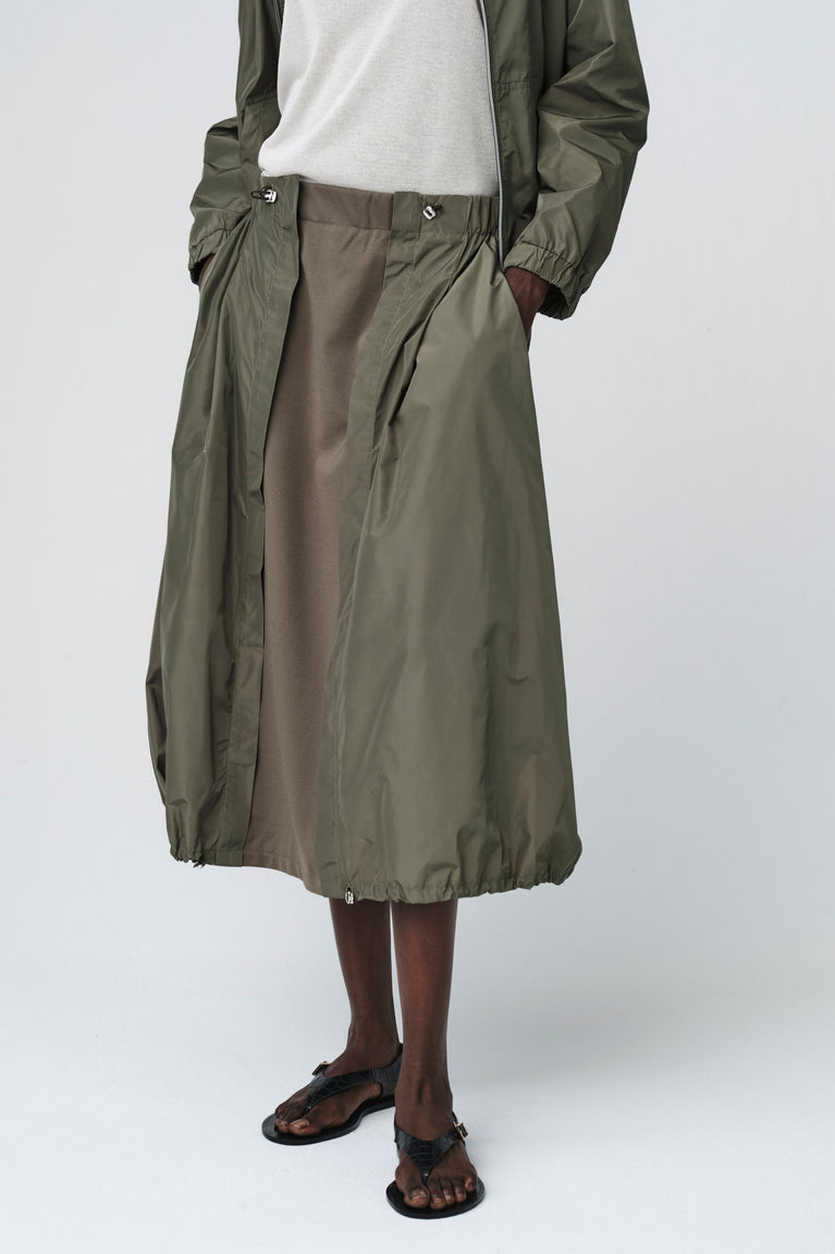Allegra taffeta mix skirt | Army