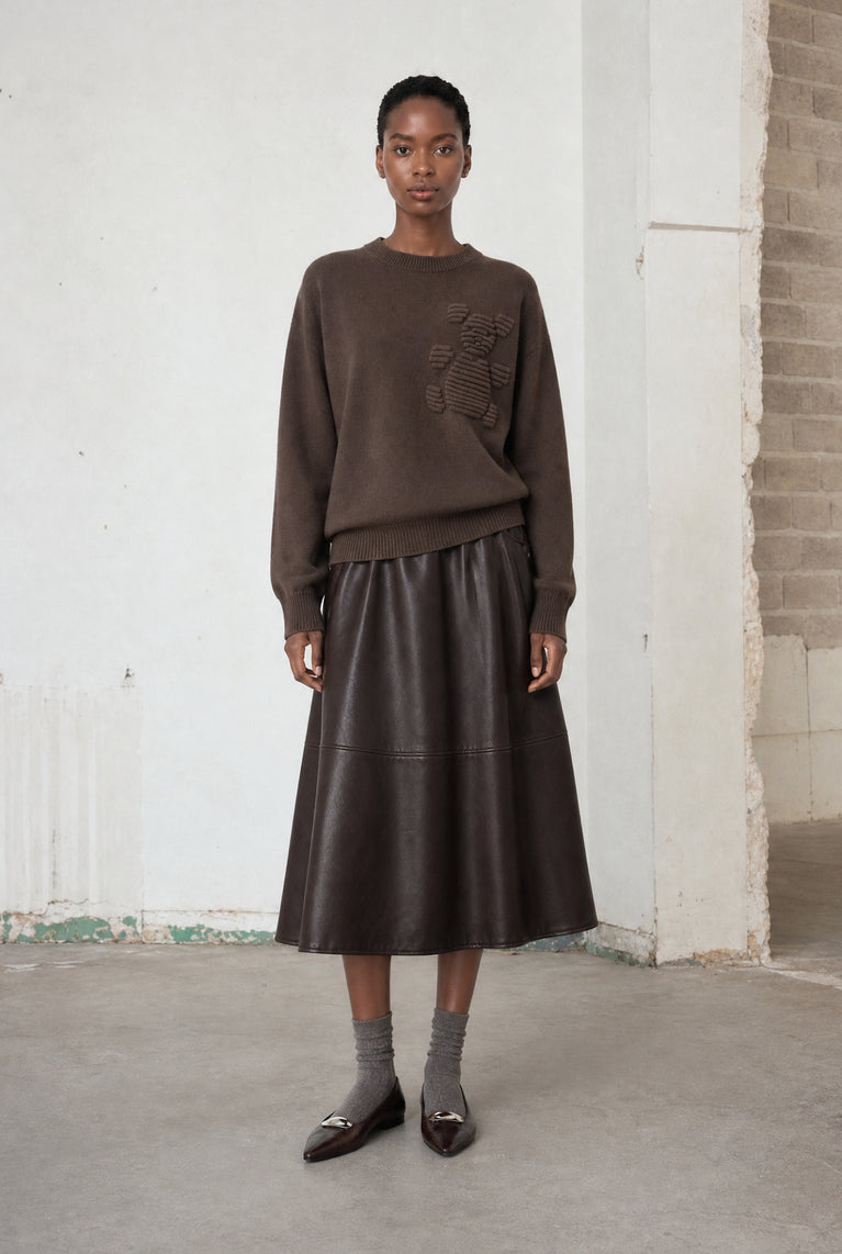 Viscose blend bear pullover 3040 | Brown
