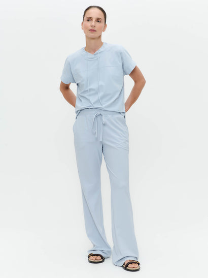 Carola Struktur-Jerseyhose | Hellblau