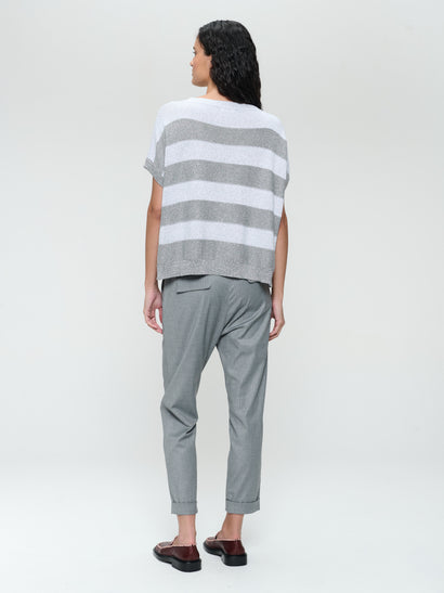 Lurex shiny line loose top 25052 | Silver Shiny