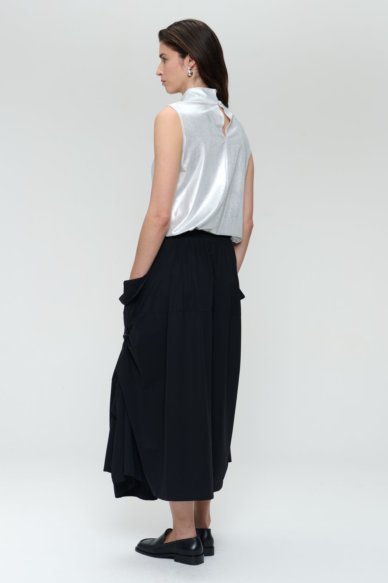 Rai strech technical jersey skirt | Black