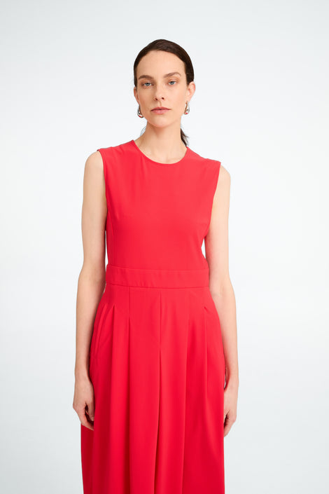 Jackie structure technical jersey dress | Red