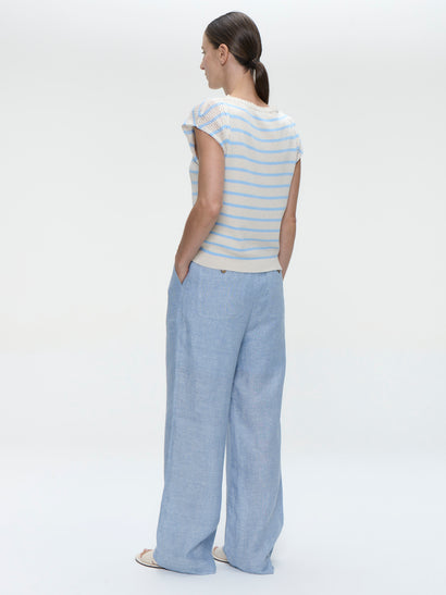 Top E26029 | Ecru Blau
