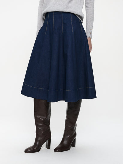 Mishele denim skirt | Blue denim