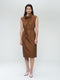 Dress poplin cotton blend | Brown