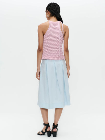 Open shoulders cotton viscose top 9042 | Rose