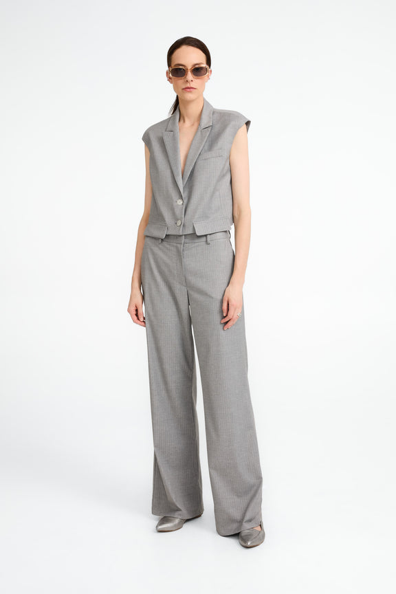 TillyN shiny line viscose vest | Grey