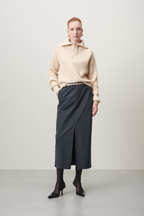 Rill Skirt Technical Jersey | Grey