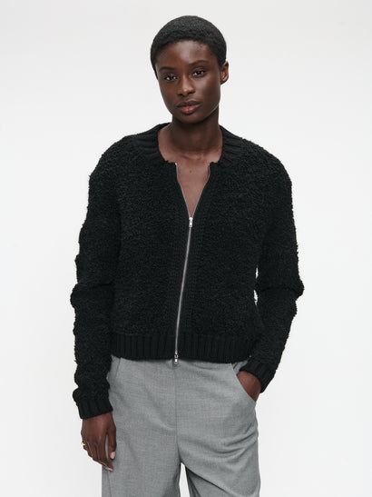 Bouclé-Jacke 25527 | Schwarz