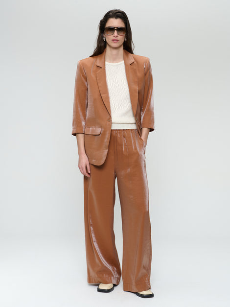 CharlyN shiny viscose pants | Brown