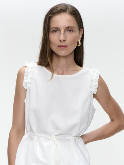 Masako viscose mix top | White